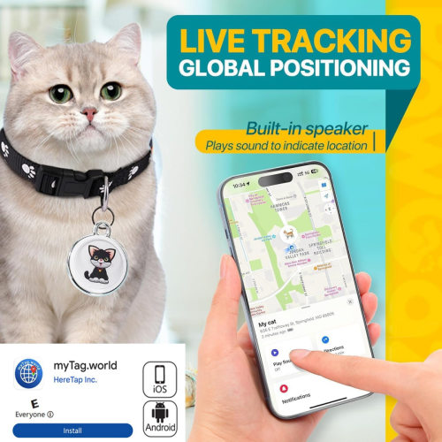 Pet Anti Lost GPS Tracker Bluetooth Smart Waterproof Locator,Cat 1