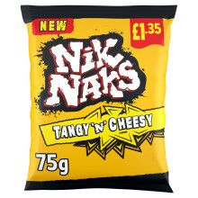 Nik Naks Tangy 'N' Cheesy Crisps 75g (Pack of 20)