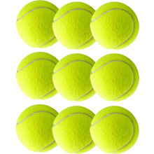 9 x Tennis Balls Yellow for Training Competition with Carry Bag for Tennis Dogs Washing Machine
