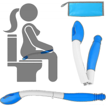 Auniq Toilethulpmiddelen voor het afvegen, 15,7 inch lange comfortabele billenwisser met PV-draagtas, Bottom Buddy