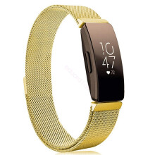 (Golden Metal Wristband For Fitbit Inspire HR, S) For Fitbit Inspire / 2 / HR / Ace 2 Strap Milanese Band Stainless Steel Magnetic