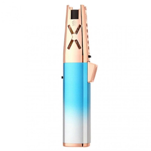 (C) Metal Jet-Lighter Compact Portable Blue Flames Torches Lighter for Camping Lighting