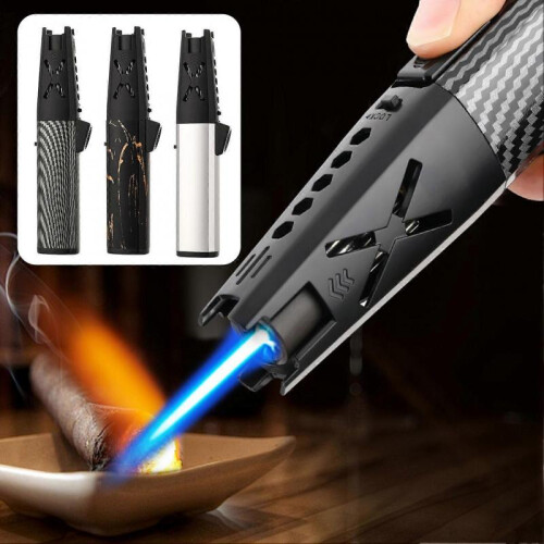 (B) Metal Jet-Lighter Compact Portable Blue Flames Torches Lighter for Camping Lighting 1