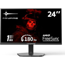 Minifire MFG24F4L 24 Inch Gaming Monitor, FHD 1080P, Gaming Monitor 180hz, 1Ms, HDR,