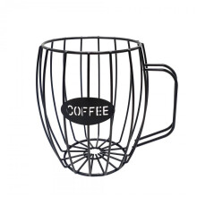 (Black) Cup Shape Coffee Capsule Rack Large Capacity Unique Coffee Capsule Shelf for House