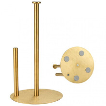 (Glod) Stainless Steel Tissue Holder Kitchen Roll Paper Holder Wrap Storage Rack Punch-Free Kitchen Tissue Holder Countertop Tissue Holder