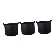 black fleece fabric planting bag container plant growing indoors