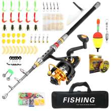 Metal Fishing Rod & Reel Combo - 1.8m Telescopic Pole