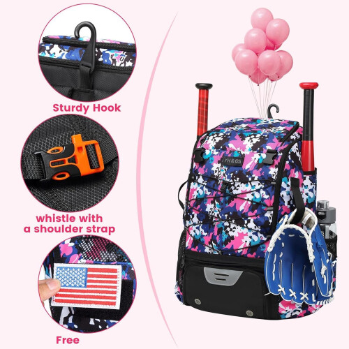 Baseball Backpack  Softball Bag with Shoe Compartment 2