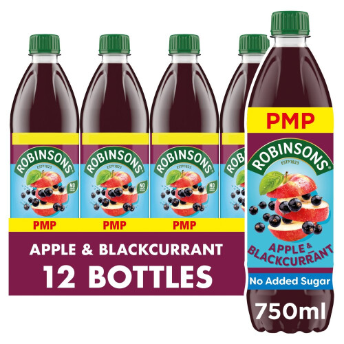 Robinsons Apple & Blackcurrant No Added Sugar Squash 750ml (Packof12)
