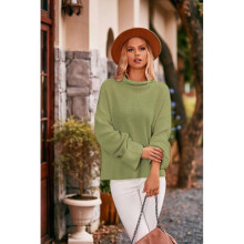 (M, Green) Turtleneck Loose Sweater for Autumn Winter Comfortable Breathable Clothes Birthday Chirstmas Gift