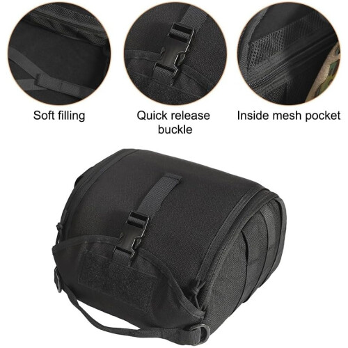Tactical Helmet Bag,,, Padded Storage, Molle Clamshell, Black 1