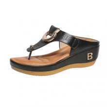 (38, Black) Outerwear Thong Toe Beach Sandals Solid Color Leather Tie Wedge Sandal for Valentine's Day Christmas Gift