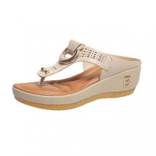 (42, Creamy-white) Outerwear Thong Toe Beach Sandals Solid Color Leather Tie Wedge Sandal for Valentine's Day Christmas Gift