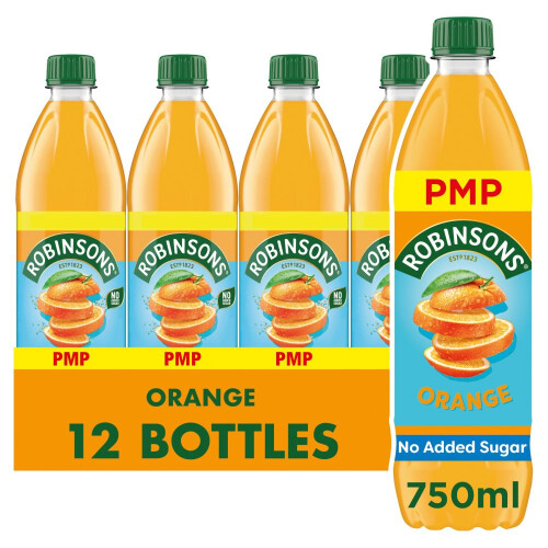 Robinsons Orange No Added Sugar Squash 750ml (Pack of 12)