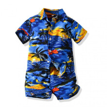 (70cm, 3) Casual Short Sleeve Floral Shirt Shorts for Boys Soft All-match Comfy Clothing for Outdoor Activities