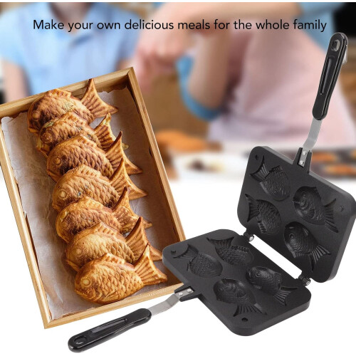 NonStick Taiyaki Maker  Double Sided Fish Shaped Cake Waffles Baking Pan 1