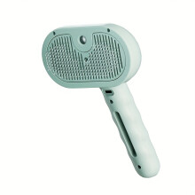 (Green) 1pc Automatic Pet Hair Remover and Anti-Static Massage Comb with USB Charging - Cat and Dog Grooming Tool,One-Click Hair Removal Design