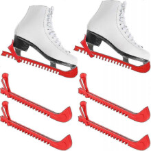 (Red) 4Pcs Adjustable Ice Skate Blade Guards - Hockey Skate Protector Covers for Ice Skating