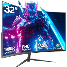 Gawfolk 32 Inch Curved Gaming Monitor 240Hz, 1800R PC Monitor Full HD 1080P, Ultra-Thin Bezel