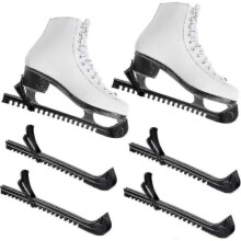 (Black) 4Pcs Adjustable Ice Skate Blade Guards - Hockey Skate Protector Covers for Ice Skating