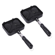2 x Taiyaki Double Fish Shaped Hot Dessert Waffle Cake Maker Pan Japanese Pancake Double Pan