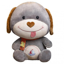 (Gray) 30cm Scarf Dog Plush Dolls Soft Tactile Plush Dog Doll Suitable for Children Kid Baby