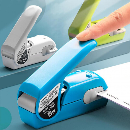 (Blue) Staple Free Stapler Time Saving Effortless Needle Free Handhled Stapler Mini Portable 2