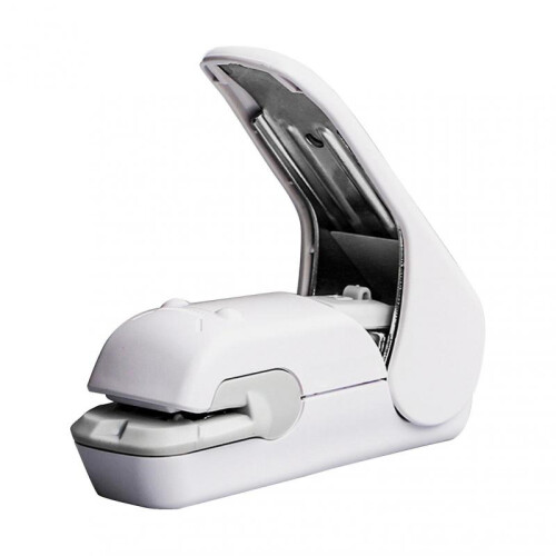 (White) Staple Free Stapler Time Saving Effortless Needle Free Handhled Stapler Mini Portable