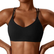 (L, Advanced Black) Seamless Sports Vest Underwear Quick-drying Sexy Comfortable Bralette for Fitness Running