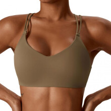 (XL, Cocoa Color) Seamless Sports Vest Underwear Quick-drying Sexy Comfortable Bralette for Fitness Running