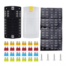 (Configuration 1) 12 Way Blade-Fuse Box Universal Covered 12V Circuit-Blade Fuse Box for Truck Vehicle