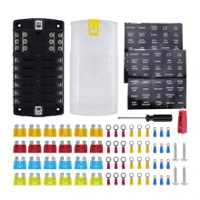 (Configuration 3) 12 Way Blade-Fuse Box Universal Covered 12V Circuit-Blade Fuse Box for Truck Vehicle
