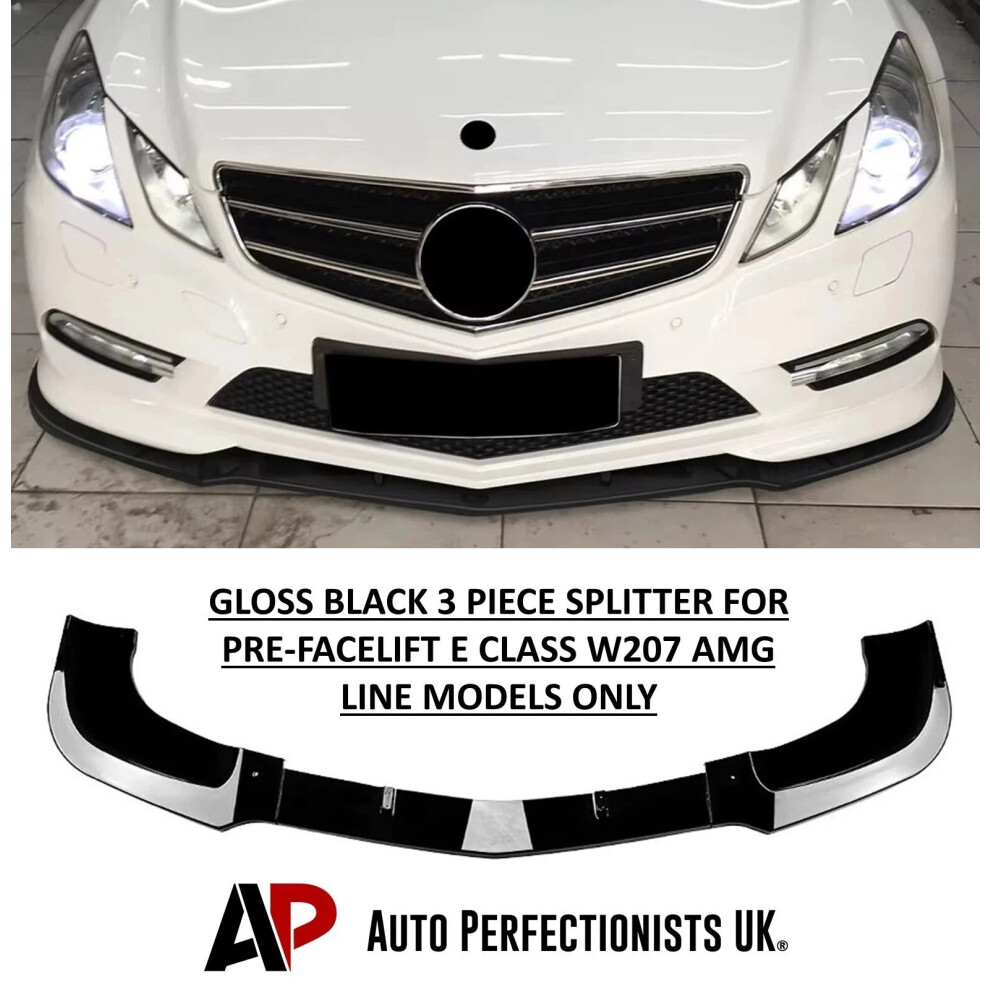 For Mercedes E Class Coupe W207 C207 Splitter Spoiler Lip 08-13 Black 5061072668845
