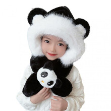 (G) Kids Warming Animal Hooded Scarf for Winter Comfy Breathable Themal Hats Birthday New Year Gift