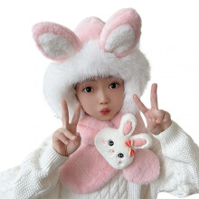 (A) Kids Warming Animal Hooded Scarf for Winter Comfy Breathable Themal Hats Birthday New Year Gift