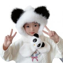 (F) Kids Warming Animal Hooded Scarf for Winter Comfy Breathable Themal Hats Birthday New Year Gift