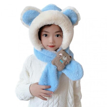 (N) Kids Warming Animal Hooded Scarf for Winter Comfy Breathable Themal Hats Birthday New Year Gift
