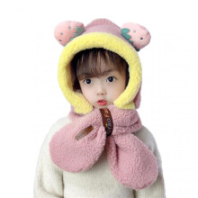 (K) Kids Warming Animal Hooded Scarf for Winter Comfy Breathable Themal Hats Birthday New Year Gift