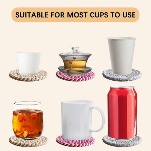 (C) 8Pcs Absorbent Coaster for Drinks Super Absorbent Non-Slip Cup Mats for Coffee Table Tabletop Protection 2