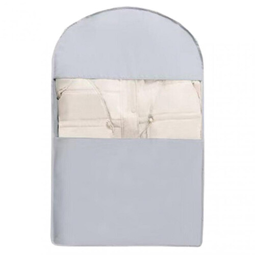 (Large Size, Gray) Waterproof Hanging Garment Bag with Compression Zipper, Dustproof, Space-Saving, Protects Jackets, Coats, and Suits
