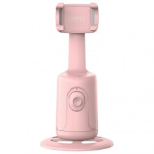 (Pink) Smart Ai-Compatible with Facial Recognition Smartphone Tripod Following Gimbals Stabilizer for Desktop for Vlog Video Record