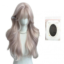 (A) Cosplay Party Wig Women's Grey Pink Natural Realistics Full Head Wig for Cosplay Events Conventions