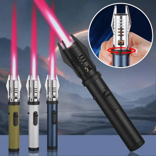 (Frosted Silver) Windproof Butane Lighter Refillable Windproof Pocket Butane Lighter for Camping Lighting 1