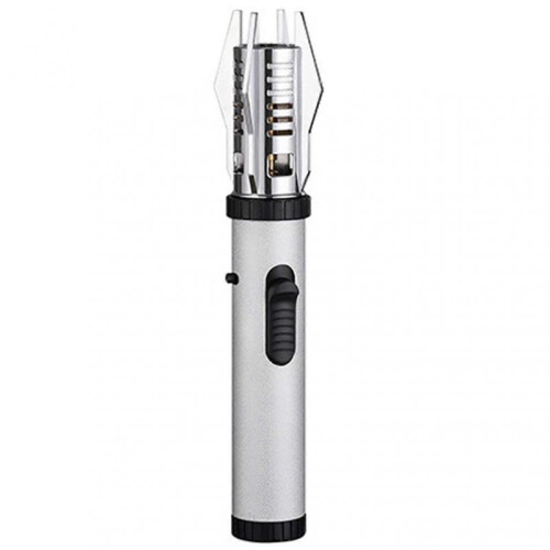 (Frosted Silver) Windproof Butane Lighter Refillable Windproof Pocket Butane Lighter for Camping Lighting