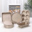 (Glod) Carbon Steel Cake Pan Set, Square Bakeware with Removable Bottom, Loaf Pan, Pizza Tray, Baking Tools & Gift Set 3