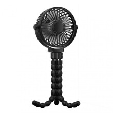 (Black) Portable Wrapable Fan for Strollers Handle Non-Slip Sturdy Tabletop Fan for Homes/Outdoor Travel