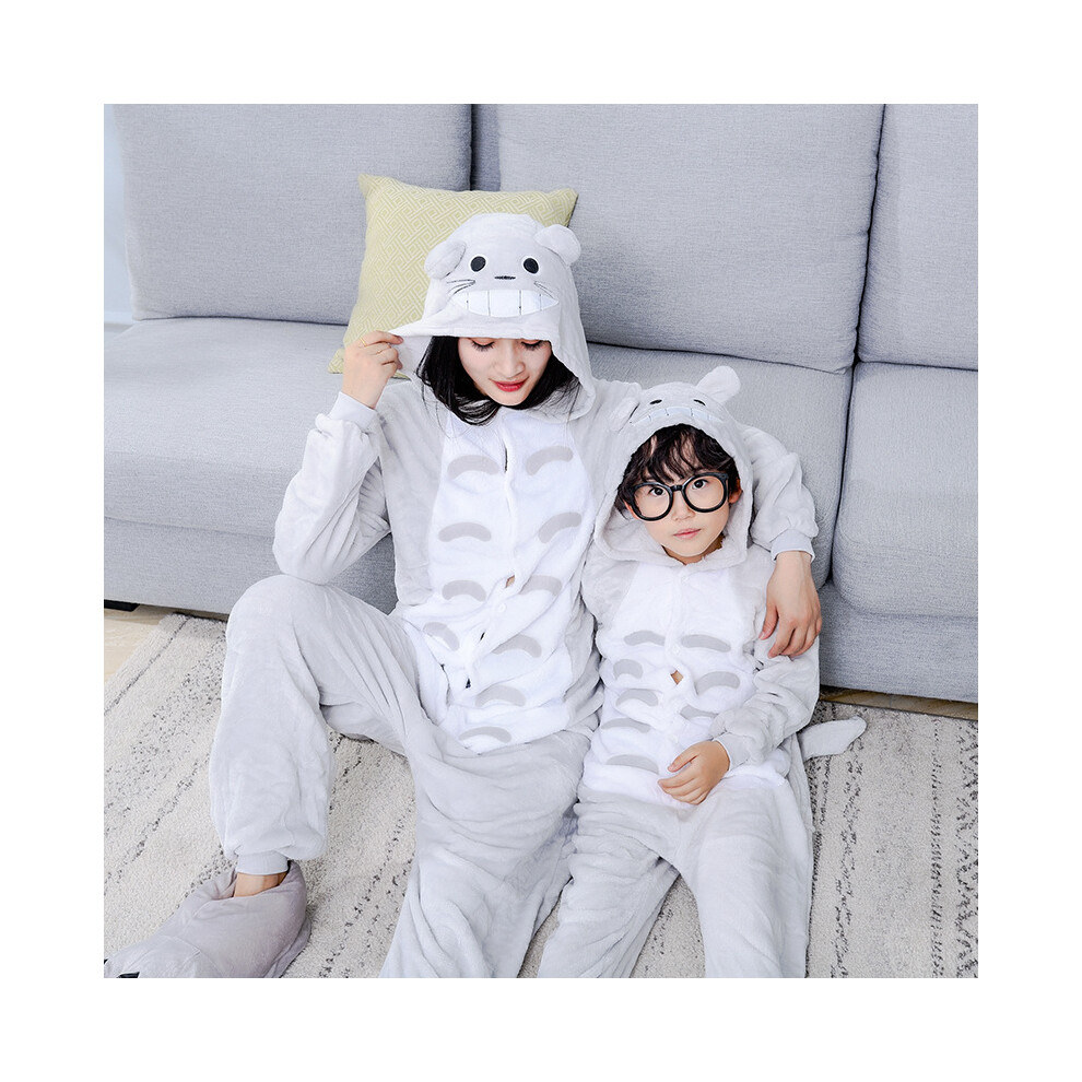 (Gray cat, S) Autumn and winter cartoon one-piece animal home clothes parent-child animal flannel performance leisure home