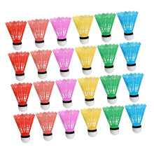 Pack of 24 Colourful Plastic Shuttlecocks for Adults, for Garden and Beach Games