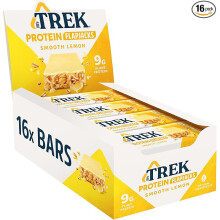 JB's Trek High Protein Flapjack Smooth Lemon - Gluten Free - Plant Based - Vegan Snack - 50g x 16 bars
